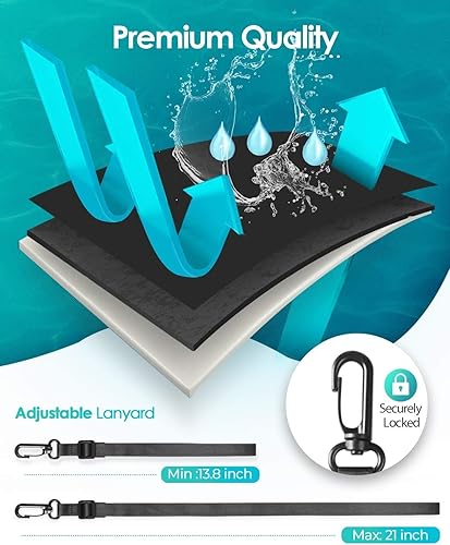 Miniatura 76 de Hiearcool Bolsa impermeable para teléfono, bolsa de playa impermeable compatible con iPhone 17, 16, 15, 14, 13 Pro Max, IPX8, artículos esenciales