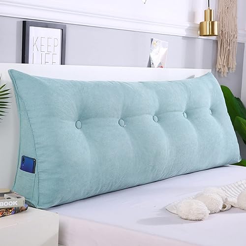 Miniatura 9 de Almohadas de cuña para sentarse en la cama, almohadas de lectura, tamaño Queen, almohada triangular con funda de almohada extraíble, cojín de