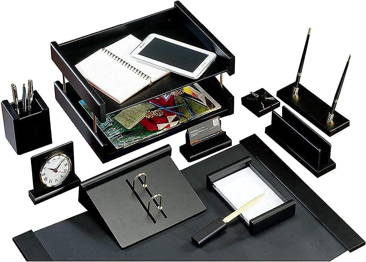 Bestar Executive 11 Pcs Wooden Desk Set (BLACK)
