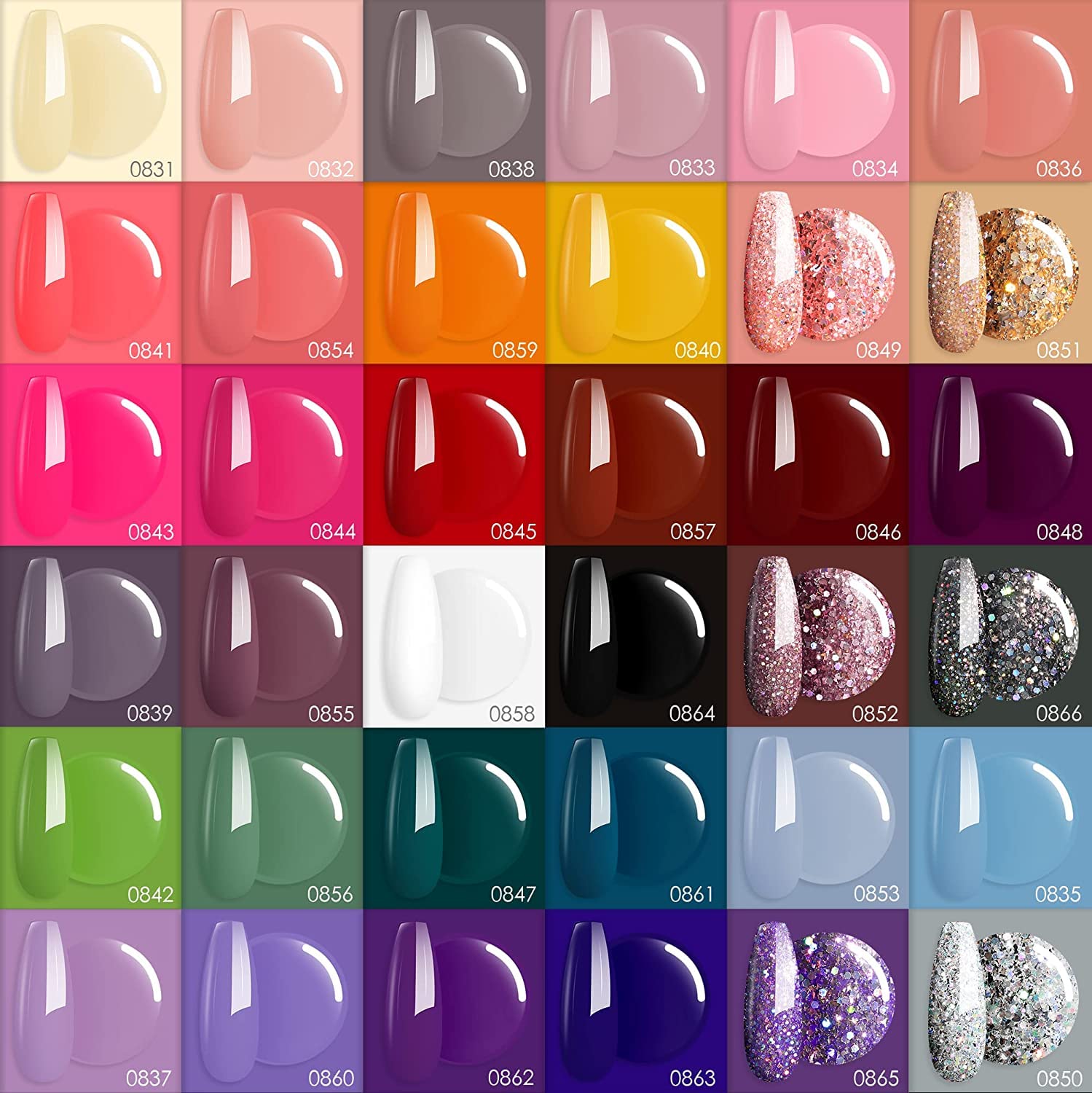 Modelones Zestaw Lakierów do Paznokci UV 40 PCS 36 Kolorów Lakier żelowy Soak Off Nail Studio Base Top Coat