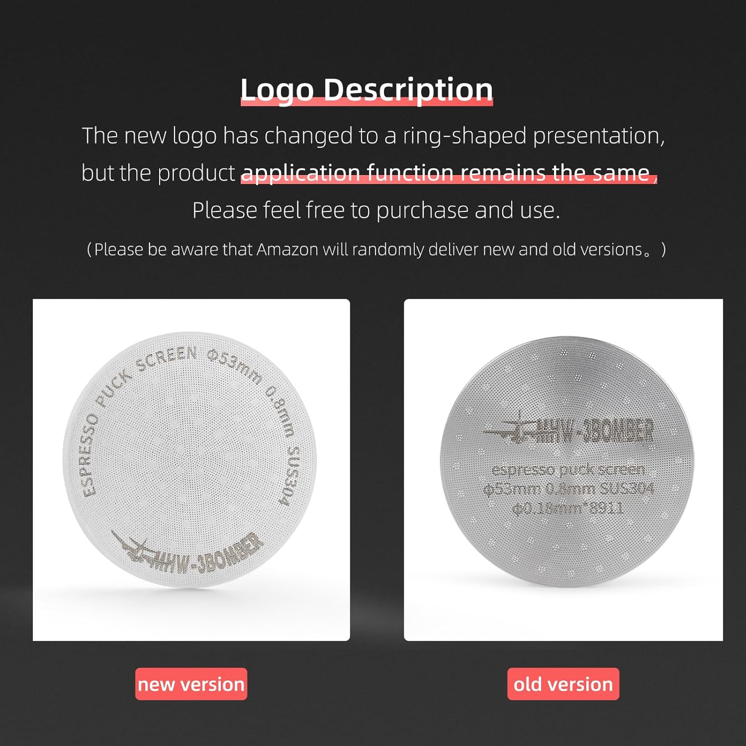 MHW-3BOMBER 53mm Espresso Puck Screen 2 Packs&Espresso Measuring Cup