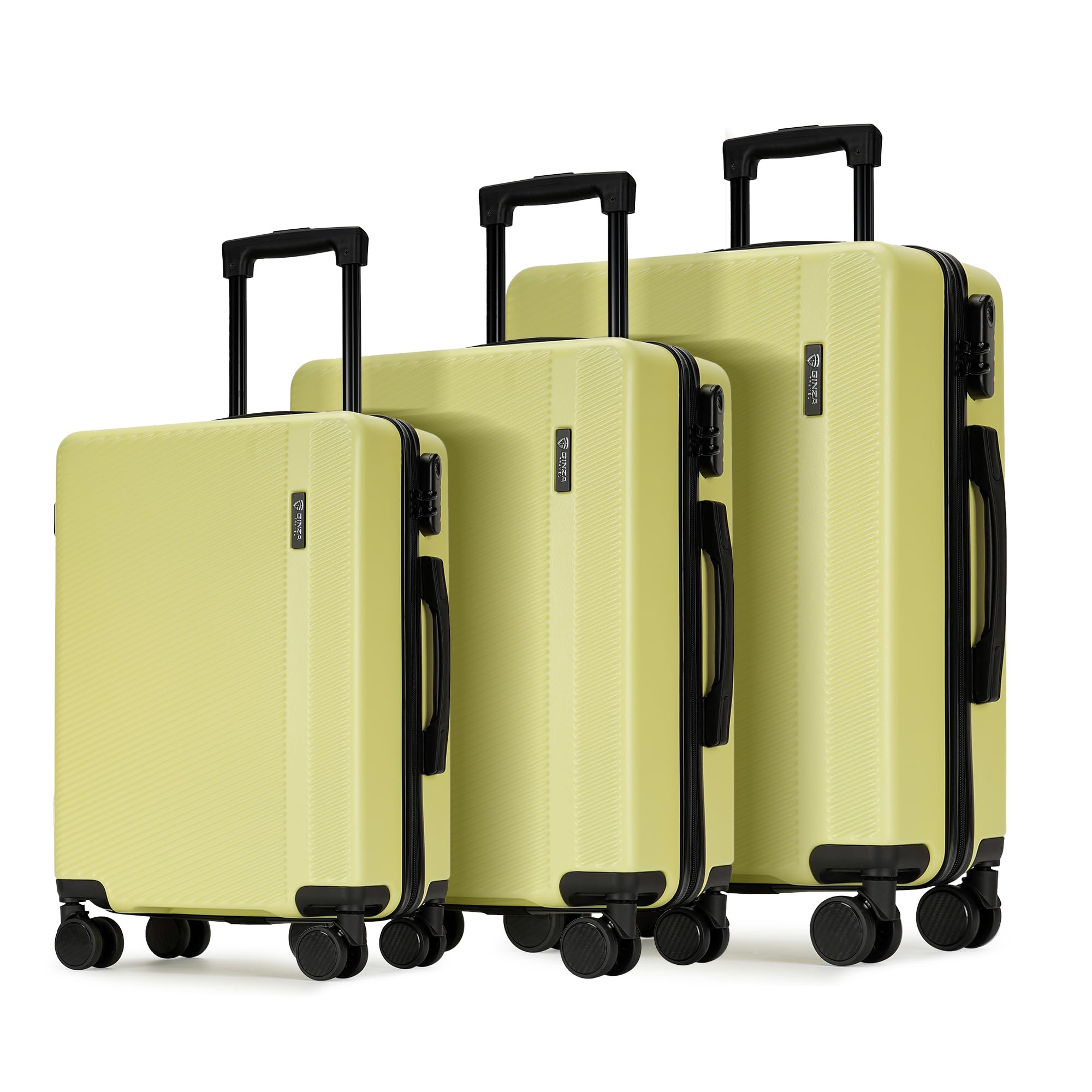 3 Piece Luggage Sets with Spinner Wheels,Hard Suitcases with Wheels,Travel Luggage,Sliver