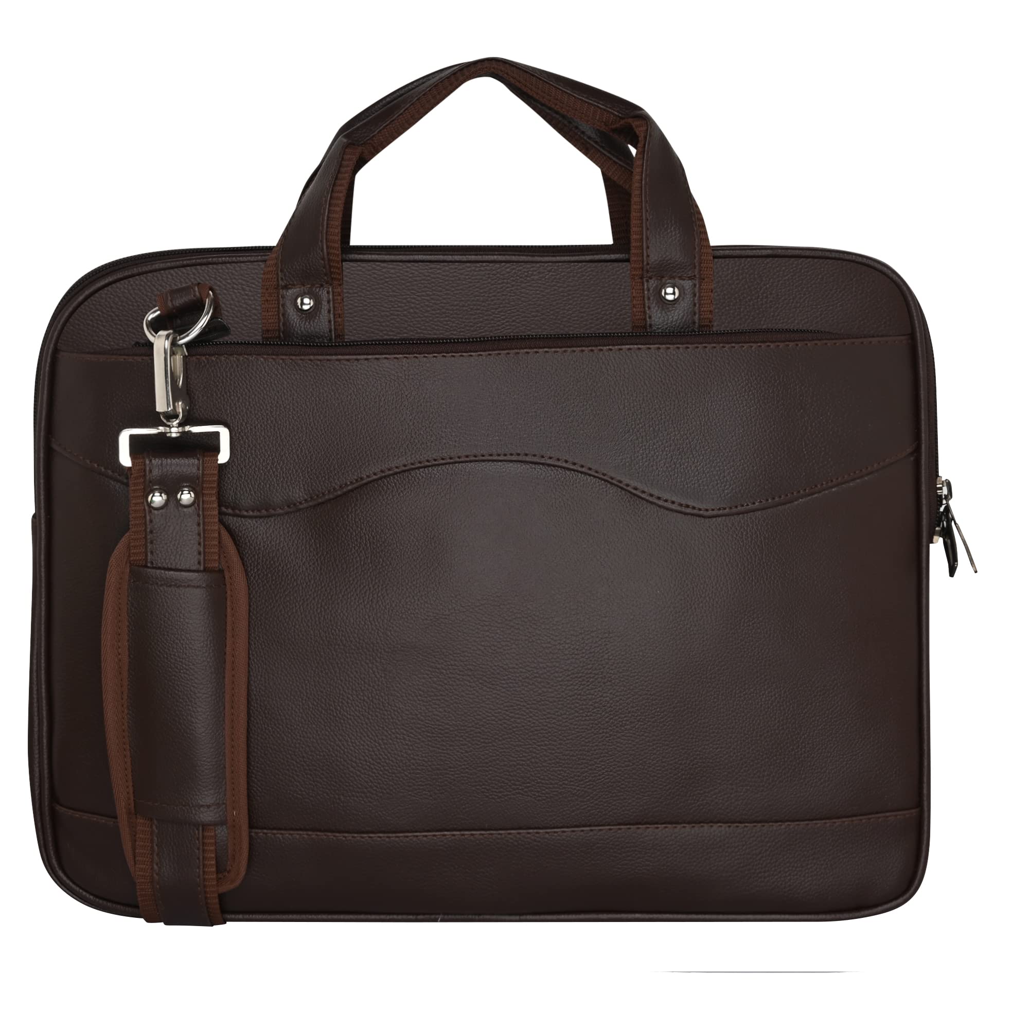 Pramadda Pure Luxury Stylish Slim Vegan Leather Laptop messenger for men women | 15.6 inch laptop office Document shoulder crossbody file beg | Corporate Diwali Birthday Gift Item men.