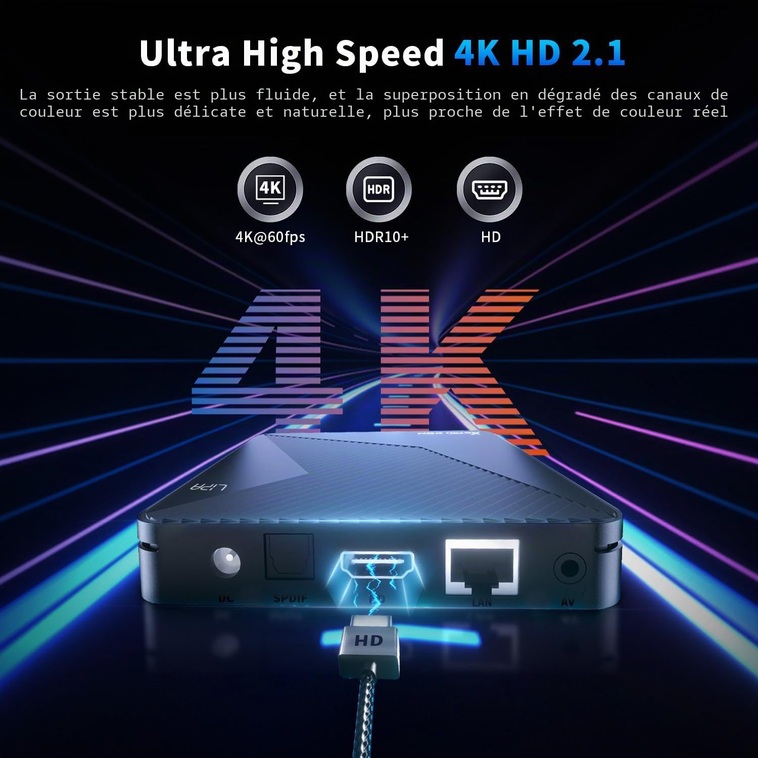 Lipa X88 Pro S905X5 Android TV Box 4-32 Go Android 14 – Lecteur multimédia pour TV – Streamer multimédia – TV Box Android – 1000 m LAN et Wifi – Décodeur 8K – Applications via Playstore et Internet