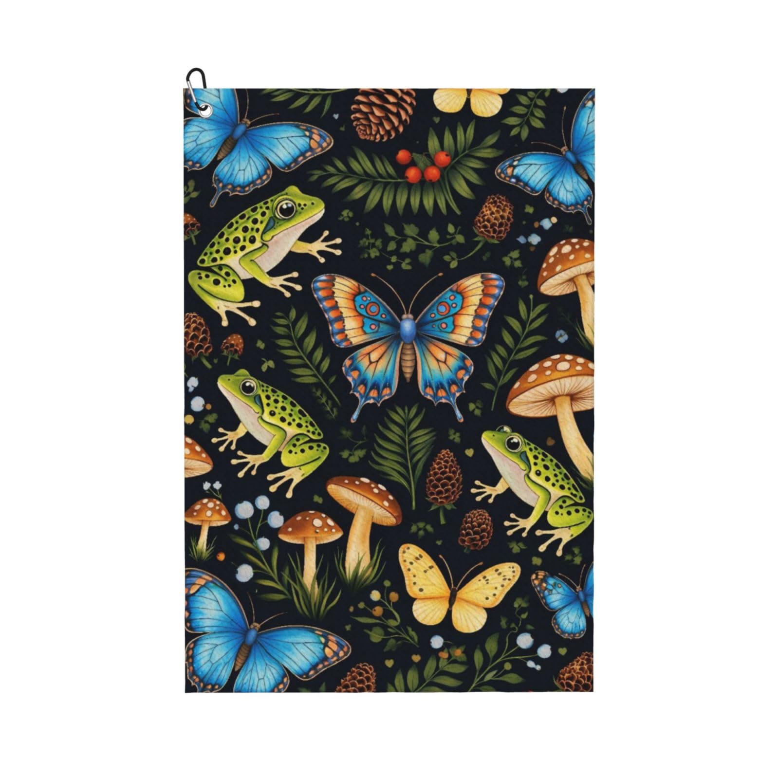 BSDFGSDD Butterfly Magical Mushroom Leaves Golf Towel 24 x 16 inches