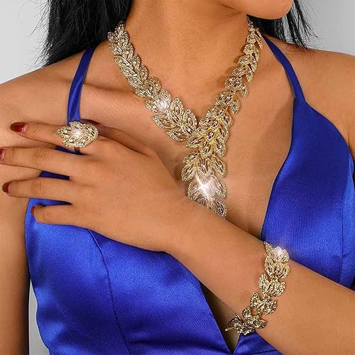 Miniatura 3 de Campsis Crystal Necklace Gold Bib Style Necklace