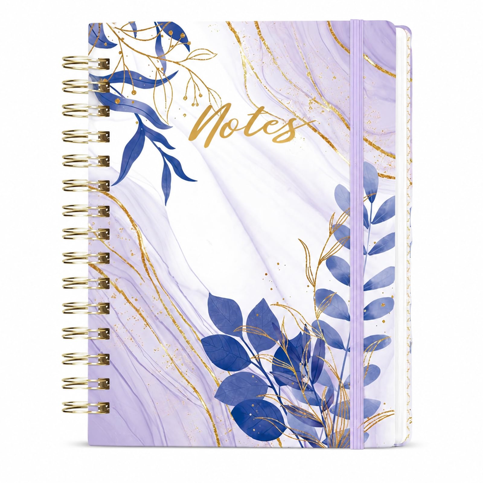 ILOVMUP A5 Hardcover Spiral Notebook, Lined Notepad with 140 Pages,Purple