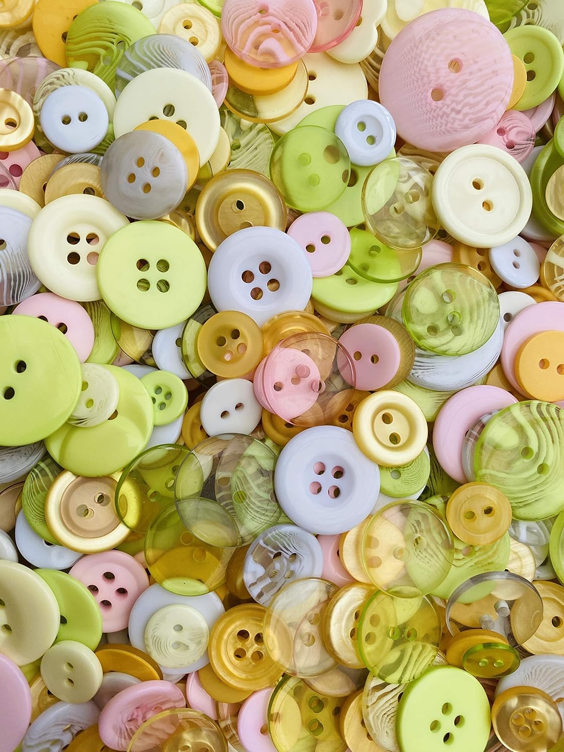 Assorted Pastel Mixed Buttons - 50 Grams Pack