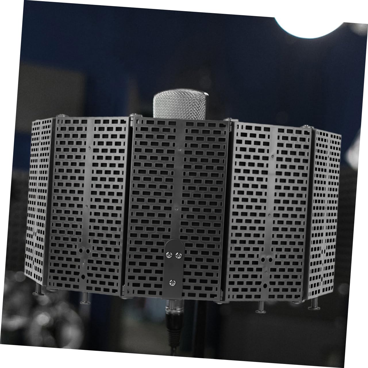Artibetter Protector Ángulos Ajustables de Aislamiento para Micrófono de Grabación en Abs Plegable y Espuma de Estudio para Podcasting y Recording