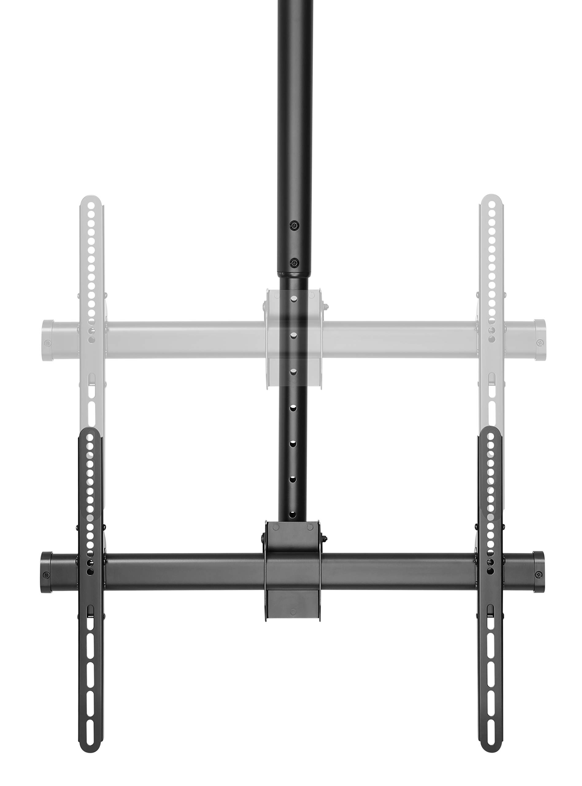 HALTERUNGSPROFI DHS6001 - Supporto da soffitto inclinabile, girevole a 360°, per 40, 42, 46, 47, 50, 55, 60, 63, 65, 70 pollici, TV VESA fino a 600 x 400, ideale per LCD LED TV 4K UHD