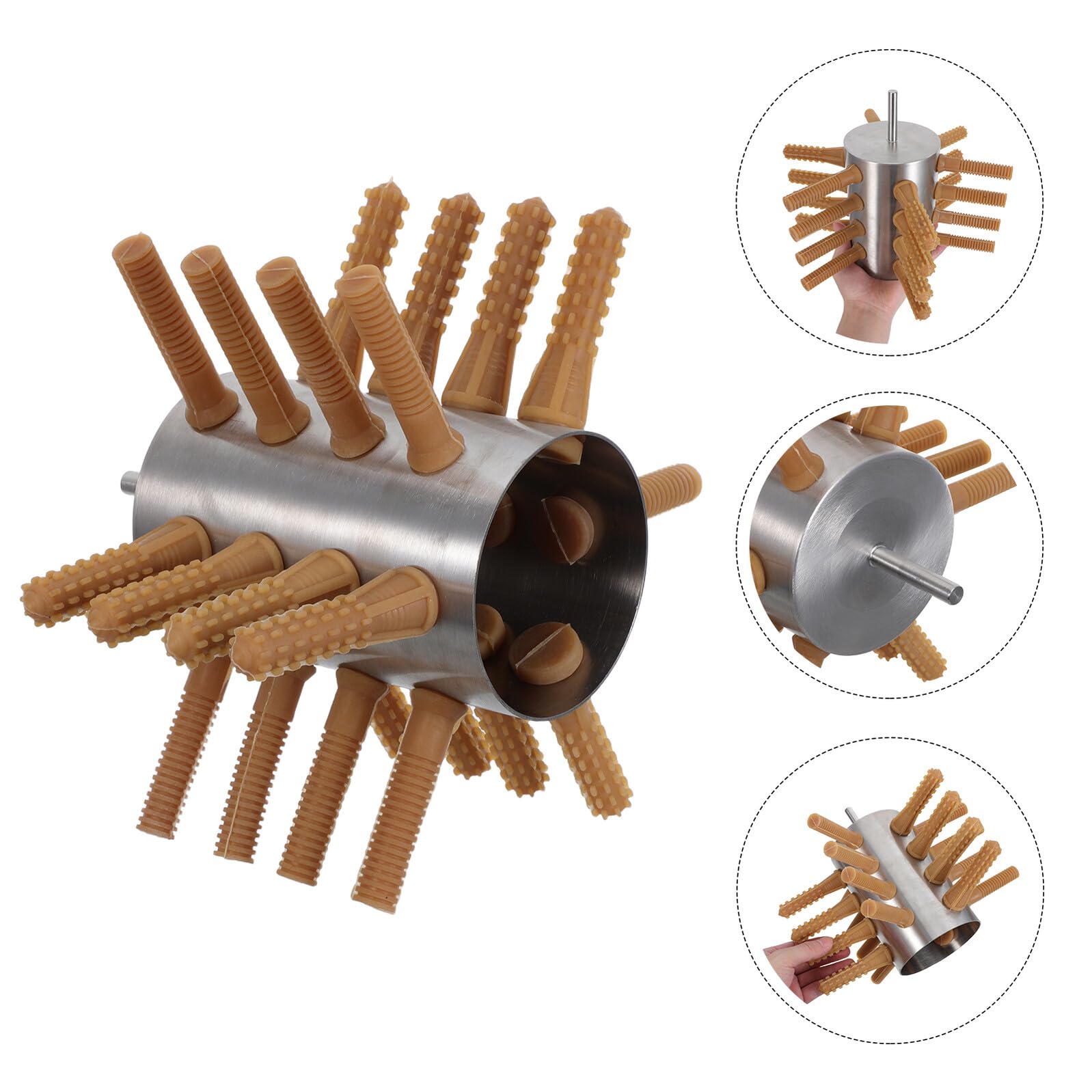SUPVOX Desplumadora de Pollos de Acero Inoxidable para Cocina Pequeña, Portátil y Duradera 24 Dedos para Gallinas, Patos y Gansos