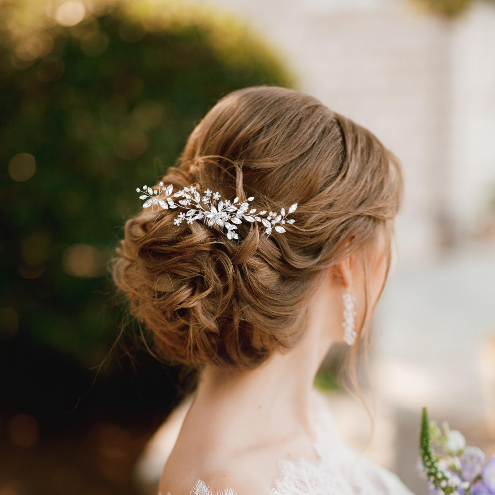 10 pezzi di fermaglio per capelli in cristallo argentato, accessori per capelli da sposa per donne, accessori con strass, decorazioni, spille decorative, adatte per spose e damigelle d'onore