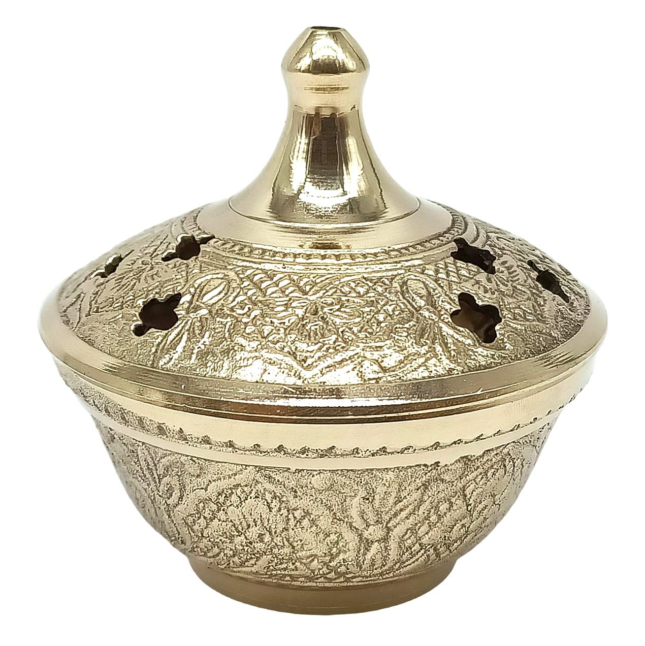Bruciatore di Incenso in Grani in Ottone - 7 cm - Griglia in Ottone per Carboncini - Realizzato a Mano - Ideale per Resine