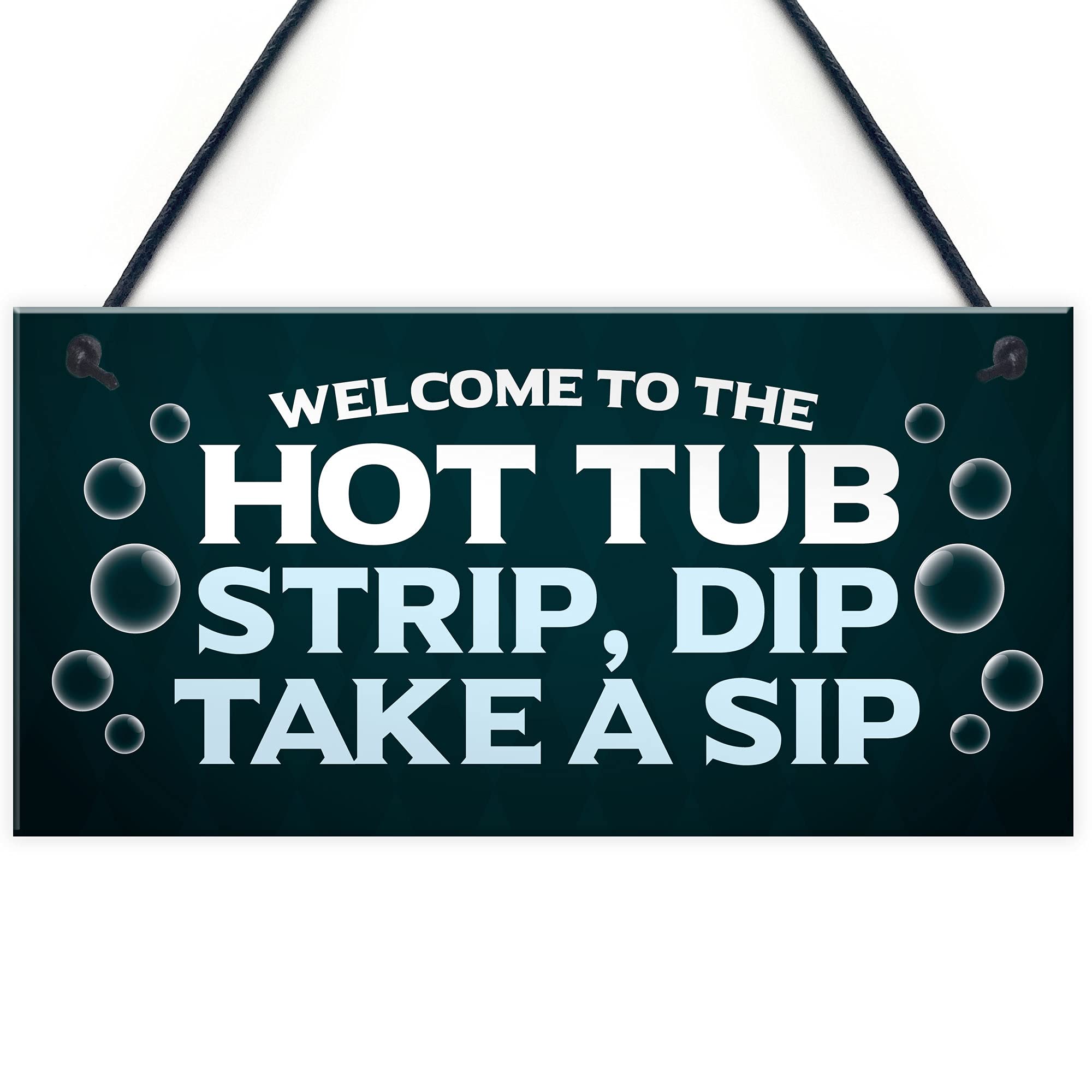 Red Ocean Black Welcome To The Hot Tub Sign Hanging Garden Plaque Quirky Hot Tub Accessories