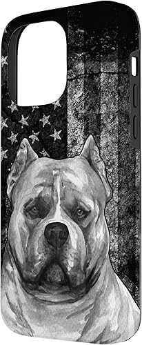 Miniatura 2 de Funda para iPhone 14 Pro Max Patriotic American Bully Dog on Grunge American Flag Dog Case