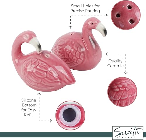 Miniatura 4 de Salero y pimentero de cerámica para decoración de cocina, flamenco