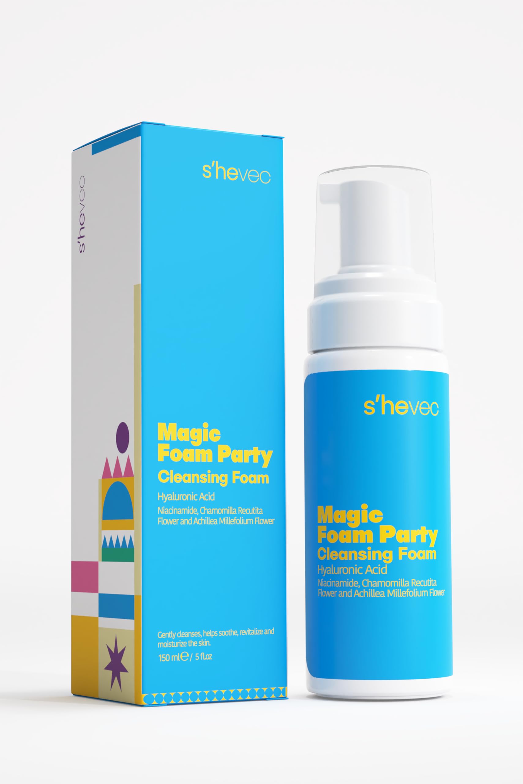 She Vec Magic Foam Party Yatıştırıcı Nemlendirici Etkili Yüz Temizleme Köpüğü (150 Ml)