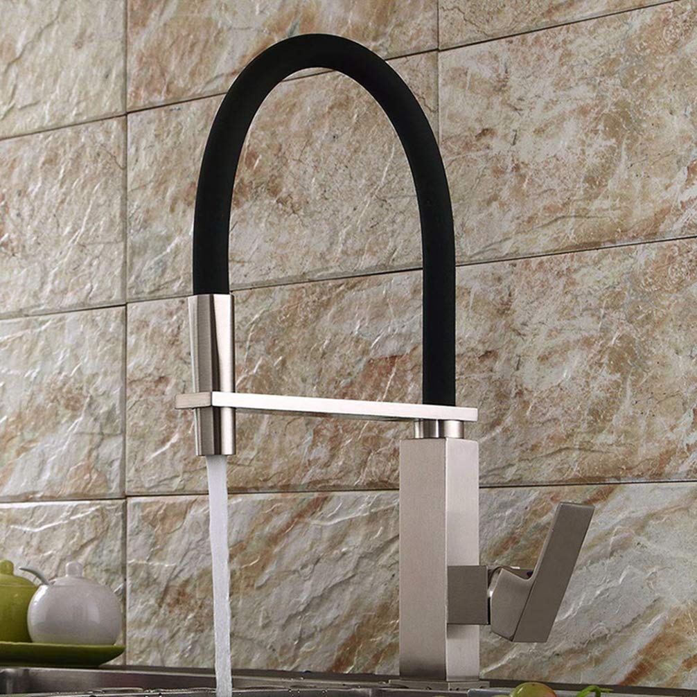 Kitchen Faucets Black Bronze Tap Sink Crane Deck Mount Pull Down Sprayer Nozzle Torneira De Cozinha Mixer Water Taps,Brushed Nickel
