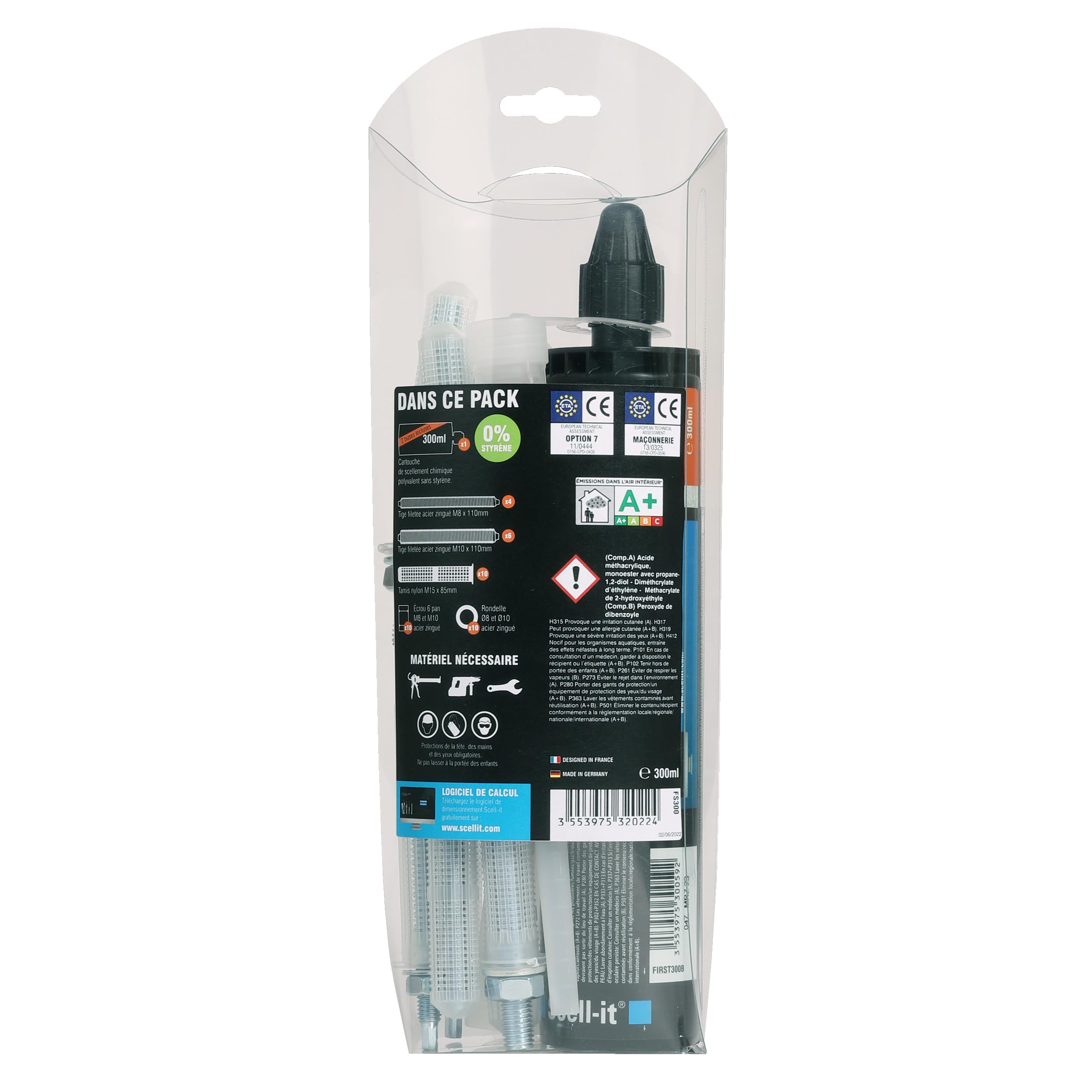 Scell-it - Kit scellement chimique polyvalent 300 ml multi-usage - Scell-it