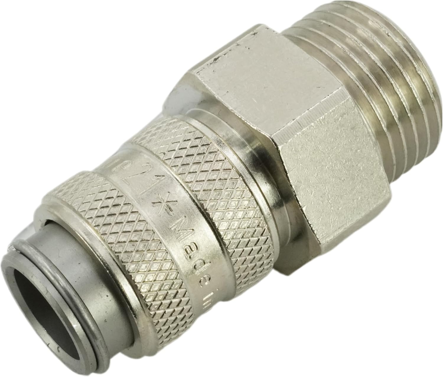 Fittingstore - Compressed Air Coupling Socket NW 5 with External Thread Compressed Air Coupling Hardened Steel & Galvanised - G 1/8 Inch