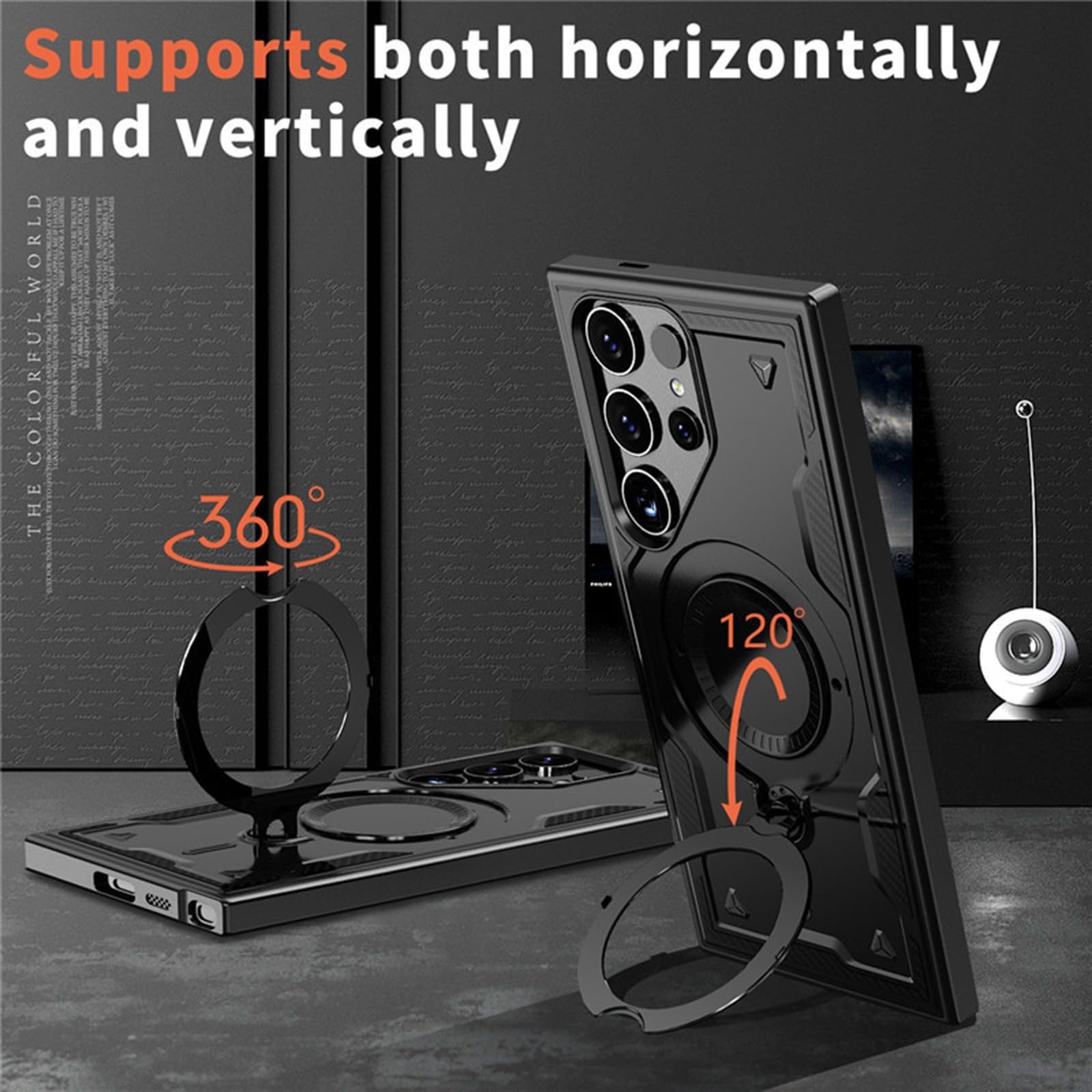 Etui do Samsung Galaxy S26 Ultra/S26 Plus/S26, cienkie, odporne na wstrząsy etui magnetyczny uchwyt pierścieniowy stojak pokrowiec (niebieski 2, S26 Plus)