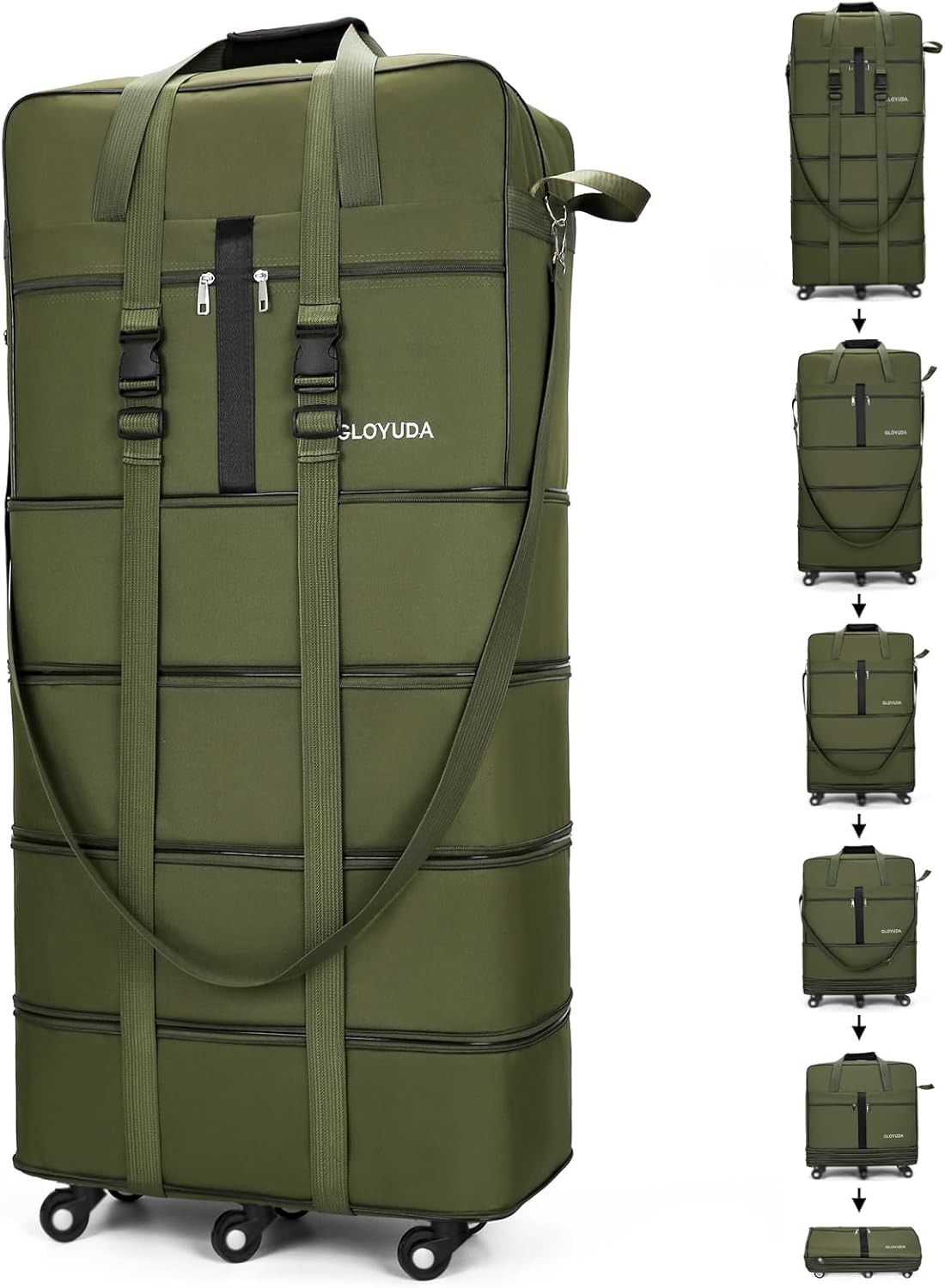 130L Expandable Luggage, 43 Inch Extra Large Suitcase with Wheels, Collapsible L