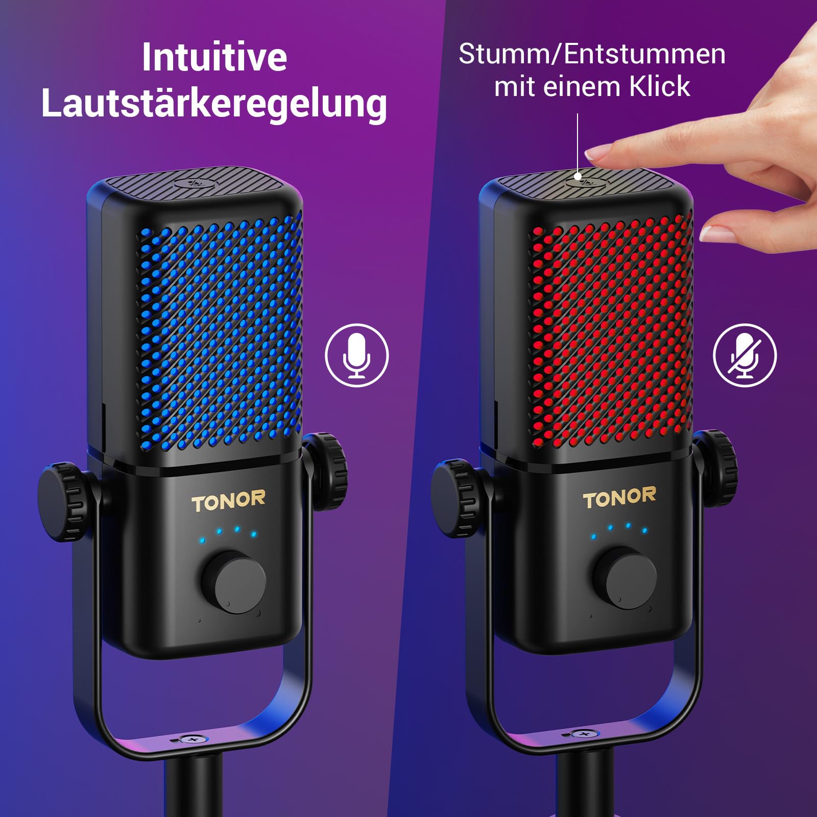 TONOR Gaming Mikrofon Kompatibel mit Xbox, Kondensator Mikrofon mit RGB, Mute/Gain Kontrolle/Überwachung, 30 Std. Akkulaufzeit Microphone für Spielkonsole, 200 cm Kabel, Mikrofonarm, Weiß, TCX3+