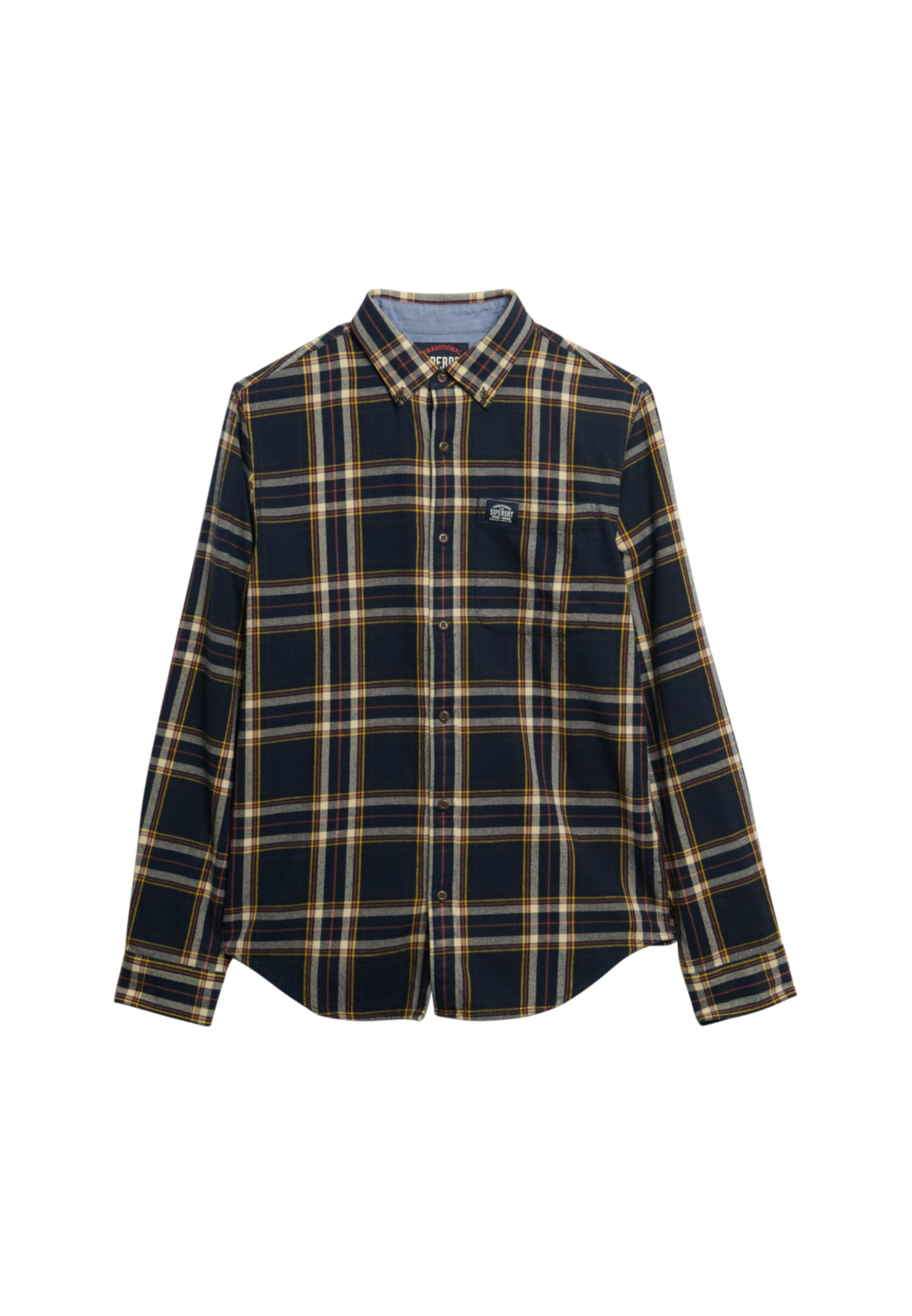 Superdry Men's Dark Blue - Yellow - Red Lumbarjack Overshirt
