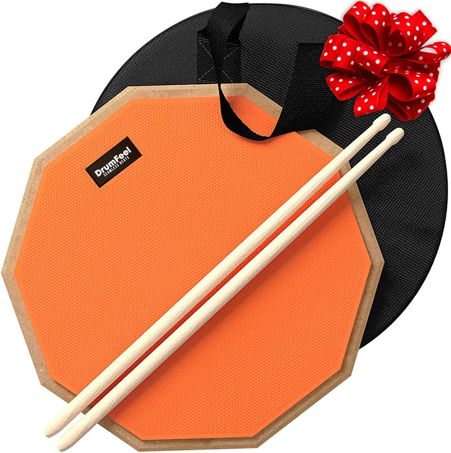 Drum Practice Pad - Dual-Surface 12 inch Silent Practice Drum Pad Set with Sticks and Storage Bag - Perfect for Snare Practice Pad and Quiet Drumming Sessions