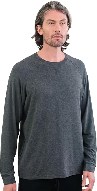 Cozy Earth Mens Stretch-Knit Long Sleeve Shirt with Relaxed Slim Fit