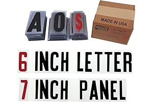 Changeable 6" Acrylic Letters for Signs - 279 Helvetica Font Characters with 7" Panel
