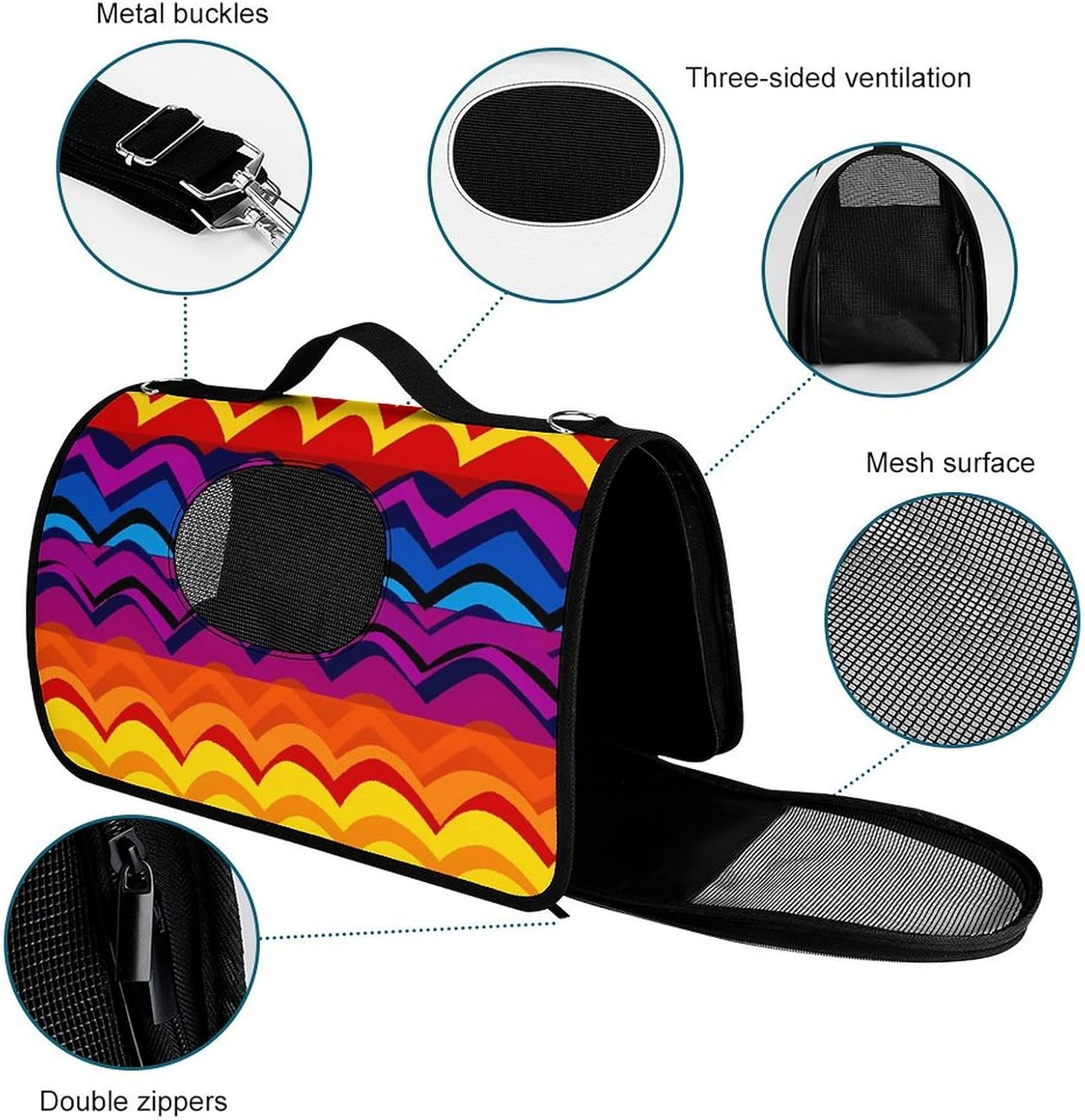 Pet Handbags, Pride Rainbow Pattern Printed Pet Handbags,folding Pet Bags,new Pet Handbags,universal Pet Handbags, 45X26X23.5cm