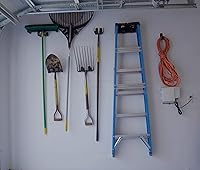 Vista 7 de Heavy Duty Garage J Hooks - 4-Pack Wall Mount Organizer for Shop, Tools, Bike, Ladder with Installation Kits