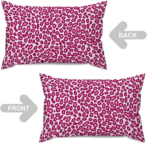 Vista 485 de Funda de cojín con estampado de guepardo rosa intenso, cojín cuadrado con estampado de animales fucsia, funda de almohada decorativa para el hogar