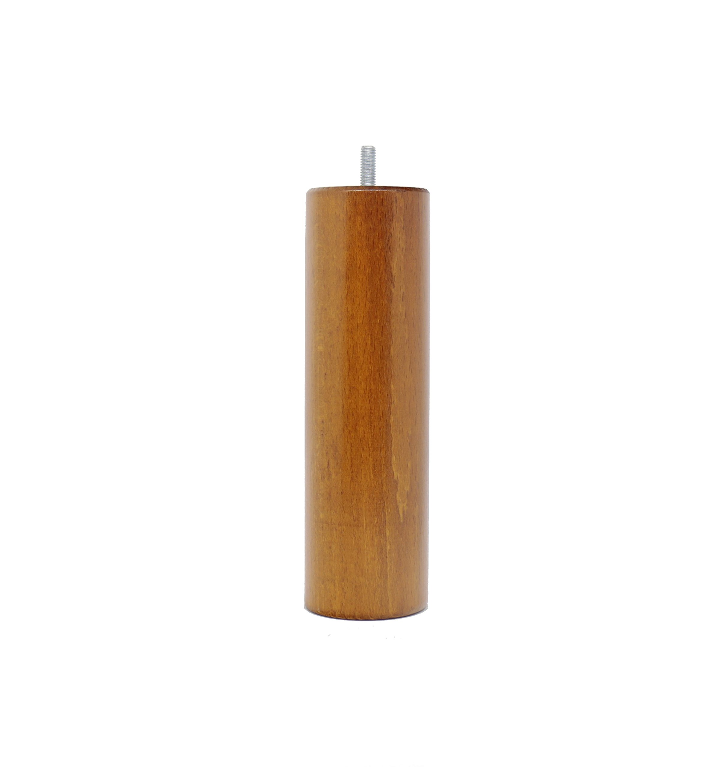 La Fabrique de Pieds – Set of 4 Wooden Bed Legs, Cylinder, Wood, Teinte Merisier, 20 x 6 x 6 cm