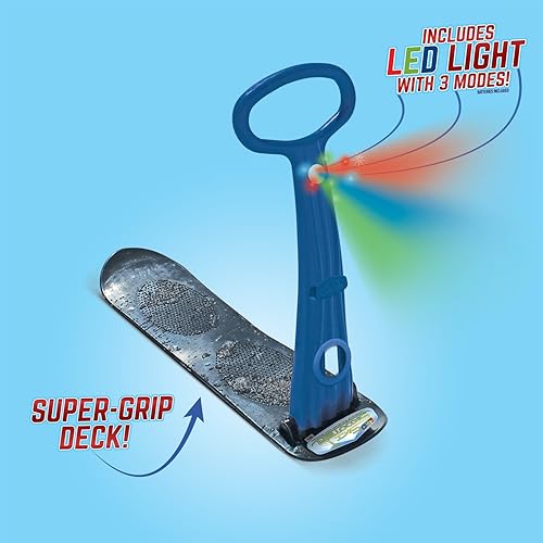 Miniatura 7 de GeoSpace Original LED Ski Skooter: Monopatín o tabla de snowboard plegable para usar sobre nieve o césped, varios colores