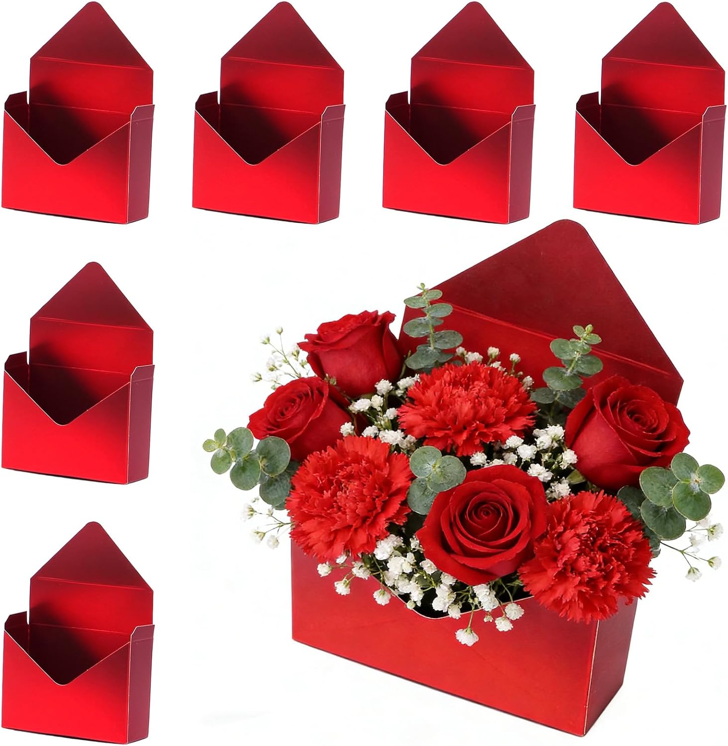 Amazon.com: BIBIFACTORY Valentine Envelope Boxes, Red Envelope Gift Box ...