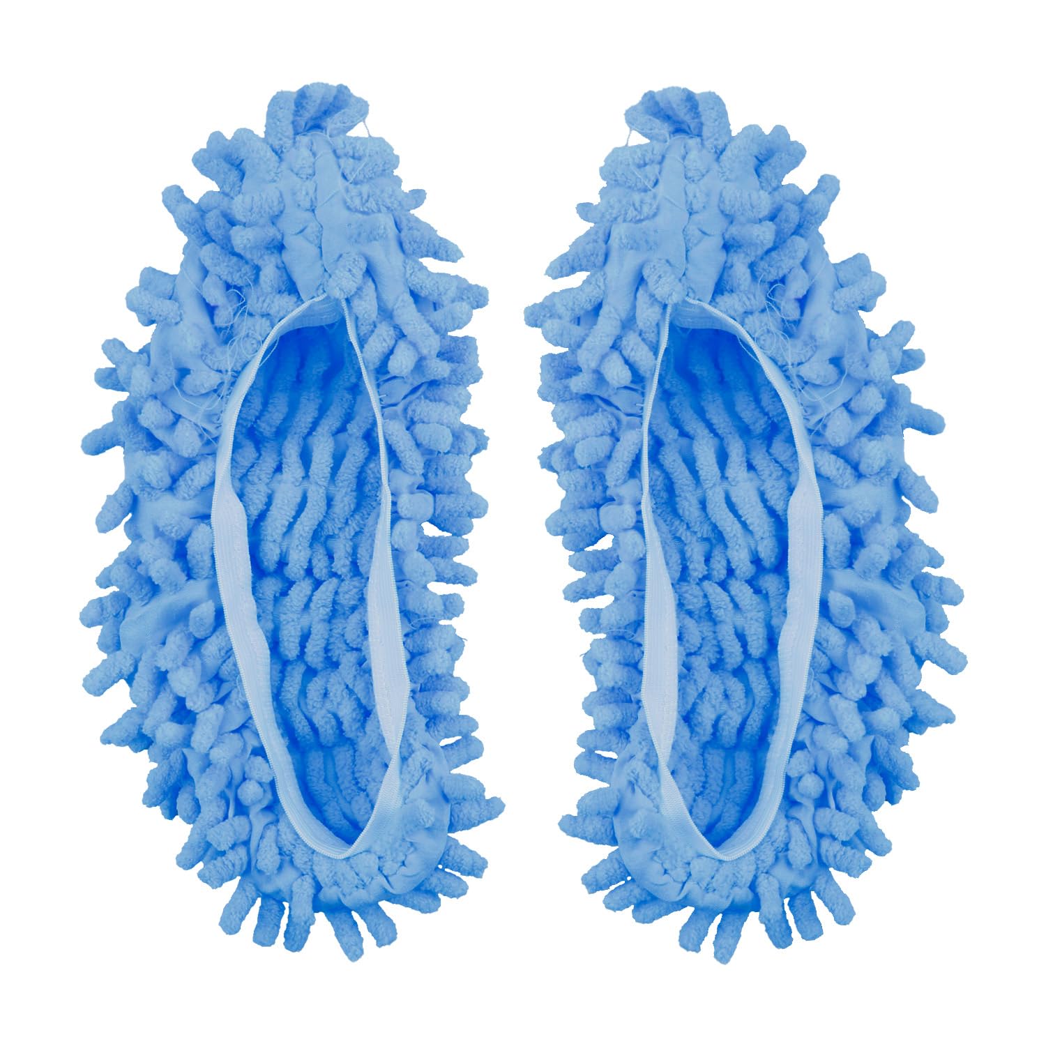 Hopzab Blue Mop Slippers For Floor Cleaning,Microfiber Dust Mop Shoe Covers,Washable & Reusable Mopping Foot Slippers,Multifunction Cleaning Shoes For Home Office (1 Pair, )