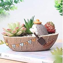 CRAFTIFY Small Size Cute Boat Shape Stylish polyresin Pot (Best for Indoor Decorative Piece, Artificial Plants, Succulent/Small Plants)(Without Plant)(Boat, Pack of 1)