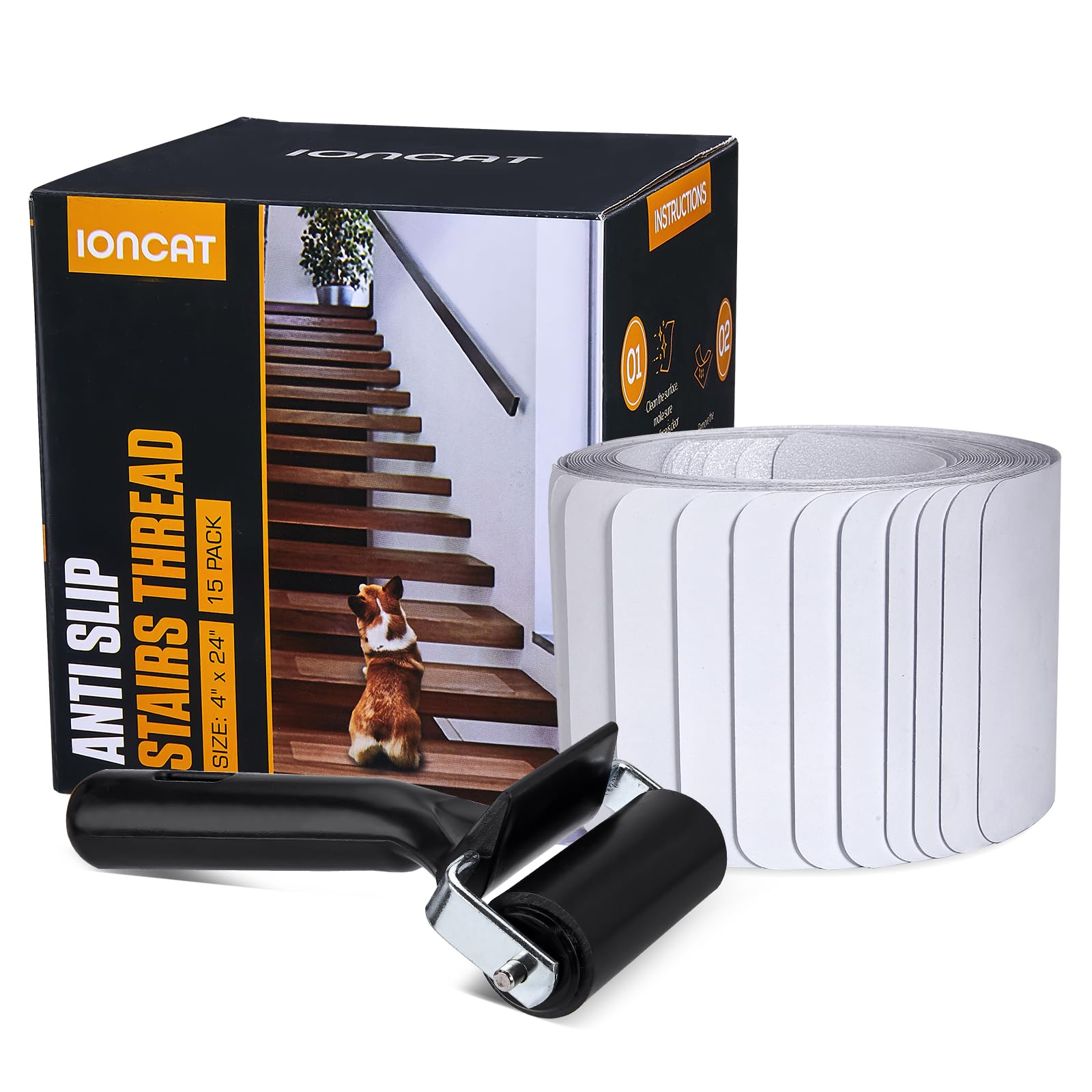 IONCAT Stair Treads Non Slip Strips Clear Stair Treads