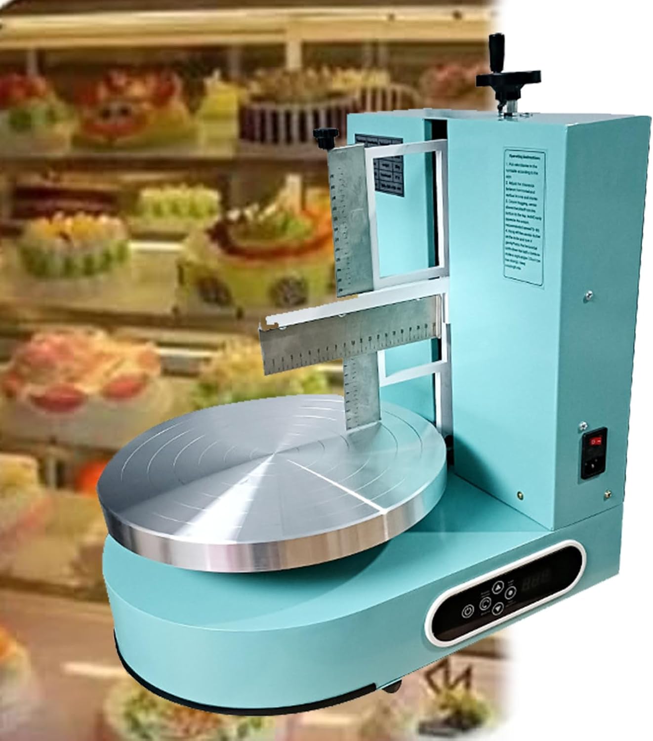 Cake Edge Scraper Tool, Lcd Display Cake Coating Decorating Machine, Stainless Steel Spatula Birthday Cake Icing Machine, Suitable For Cake Shops, Western Restaurants, Dessert Homes,lightgreen