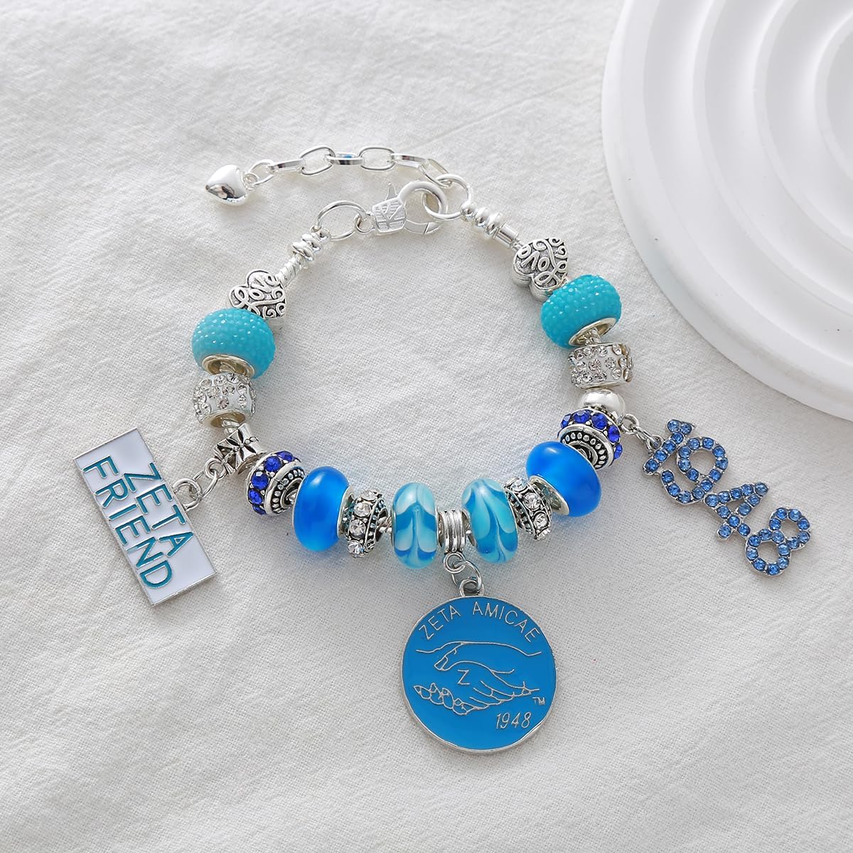ZETA Friends Greek Letters 1948 Amicae ZA Bracelets Sorority Large Beads Gifts Sisterhood Club Jewelry - Image 5