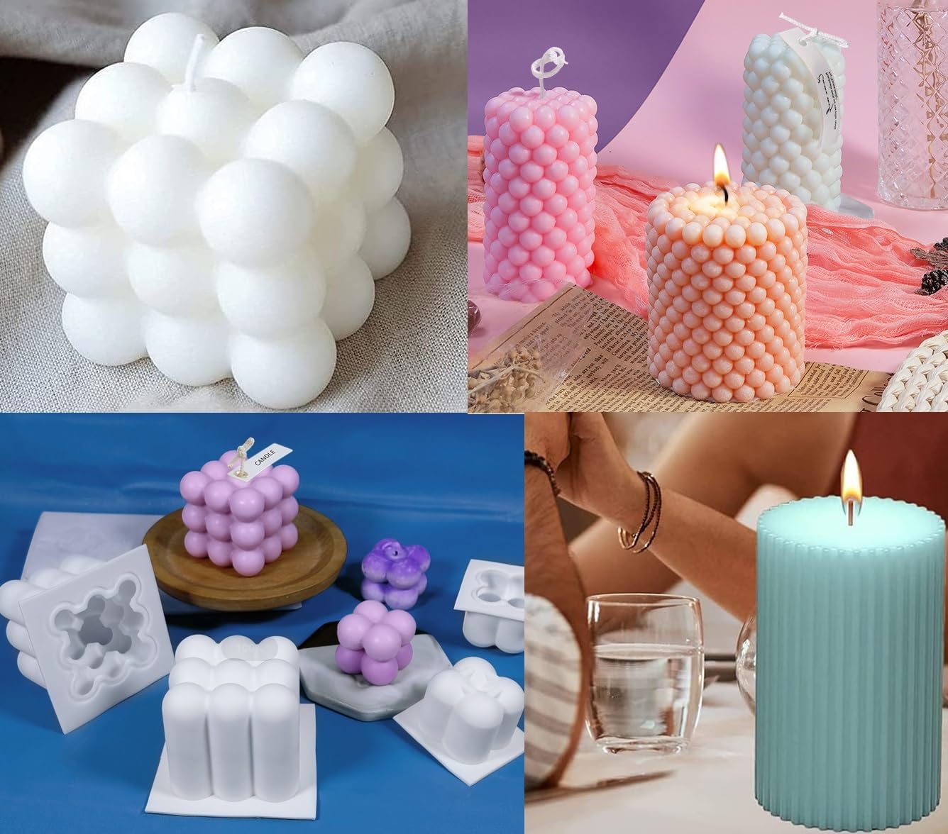 2025 Kerzenformen zum Gießen Kerzen Selber Machen set Kerzen Form Silikon Bubble Kerzen Formen Silikonform Kerzen Selber Machen set für DIY Aromatherapie Kerzen Herstellung qipao 6 9.15