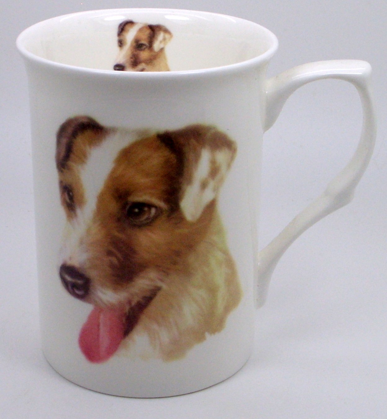 The Plate Collectors Shop Jack Russell Rough Coat Terrier Fine Bone China 10 0Z Mug ~ Hand Decorated In Stoke On Trent