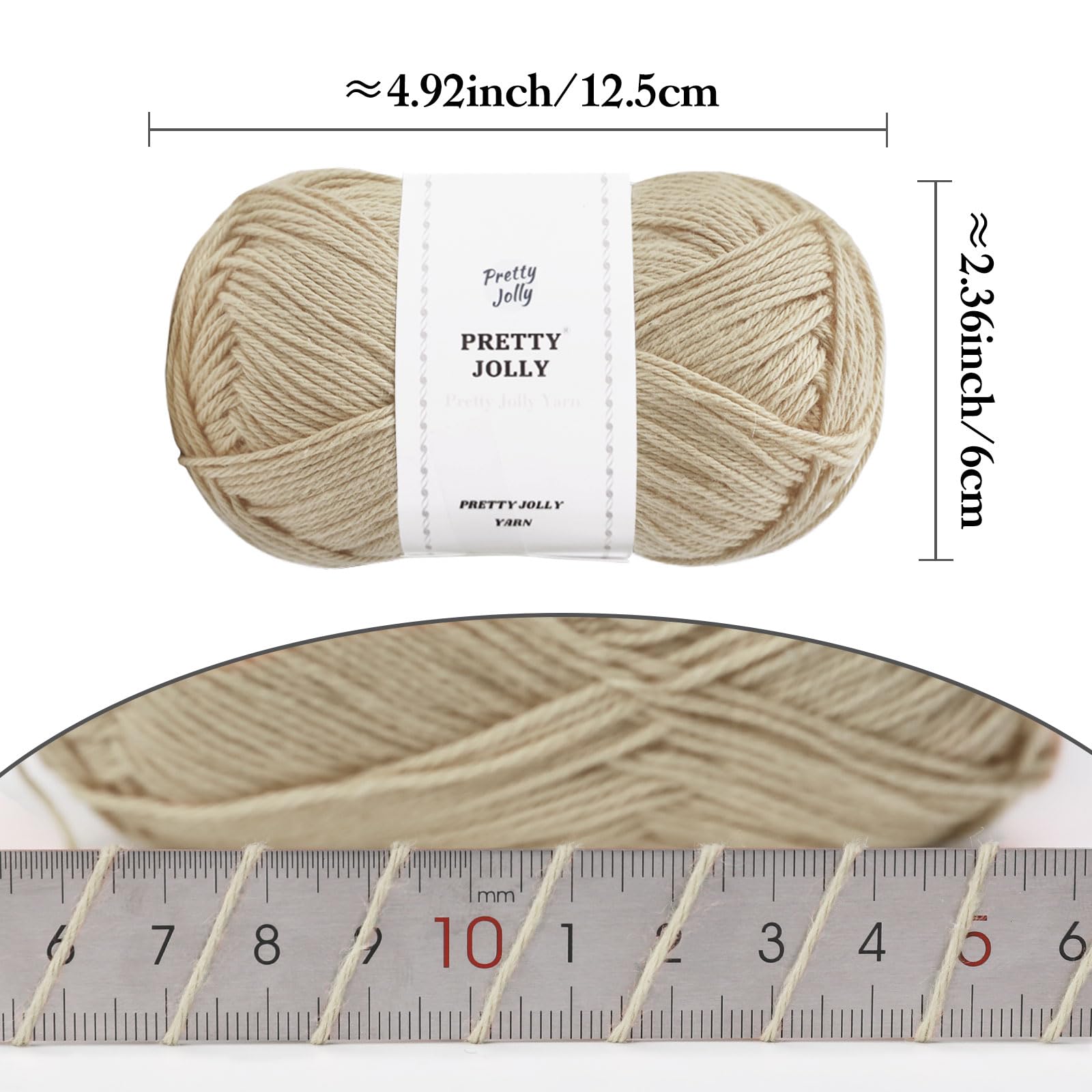 Pretty Jolly 4 Skeins Soft Baby Yarn, 100% Cotton, Crochet & Knitting, 4 Ply, Fingering Weight - Image 2
