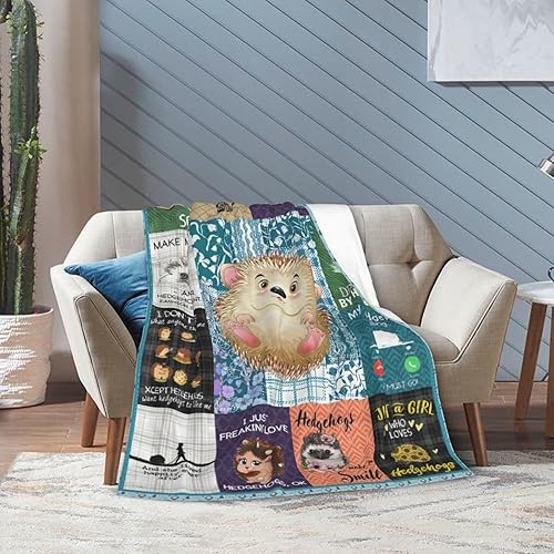 Miniatura 2 de Manta de erizo para niñas y mujeres, bonita manta de erizo para niños, ultra suave y acogedora manta de forro polar con patrón de erizo para niños,