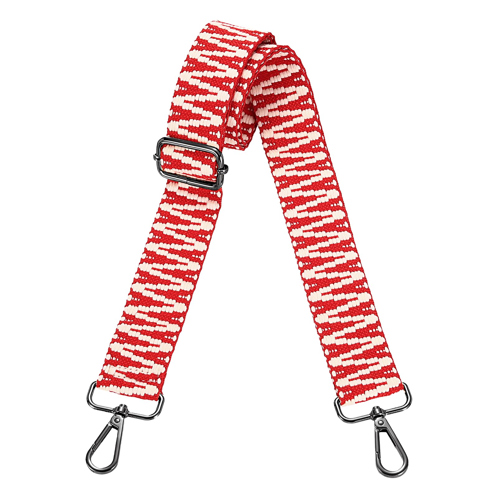 sourcing map Purse Straps Replacement Crossbody 1.5 Inch Wide Red-White
