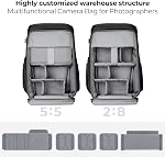 Sac à Dos K&F Concept® 25L Sacs à Caméra pour Photographes, Sac à Caméra de Grande Capacité avec Housse de Pluie, Compartiment pour Ordinateur Portable de 15,6 pouces Compatible avec Canon/Nikon/Sony/DJI Mavic Drone | Sac à Caméra avec Housse de Pluie Compartiment pour Ordinateur Portable de 15,6"