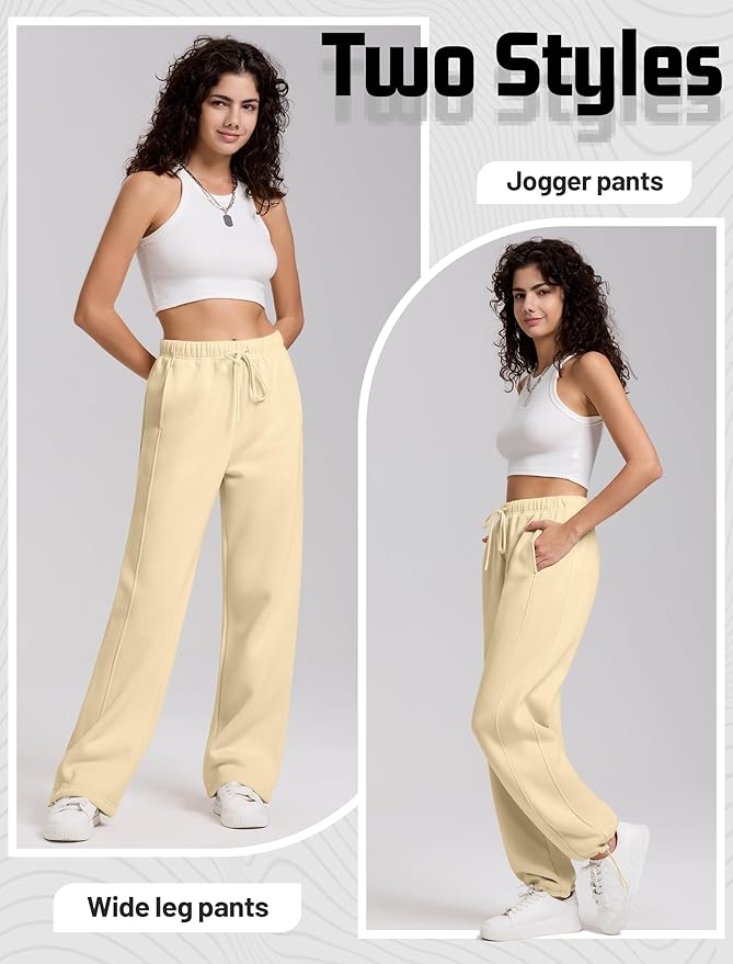 Jogging Femme 2025 Décontracté Jambe Large Polaire Pantalon De