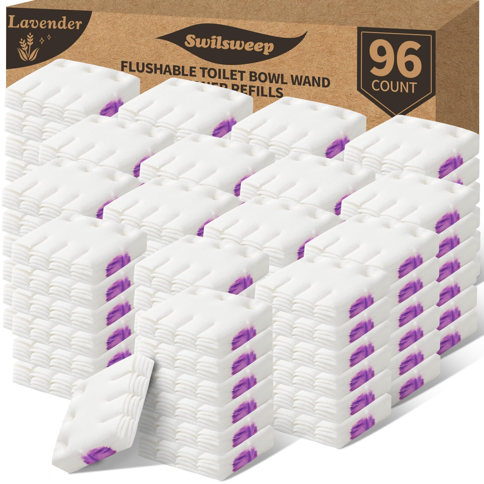 Ricariche usa e getta per WC lavabili, compatibili con la maggior parte dei manici standard, tamponi per pulizia al profumo di lavanda, puliscono il calcare e rinfrescano il bagno